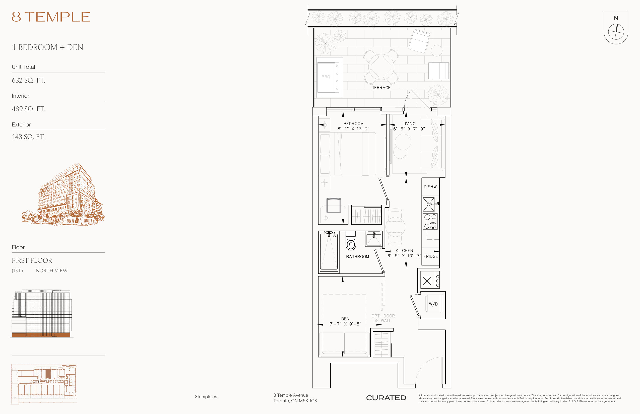489 sq ft Suite Floor Plan